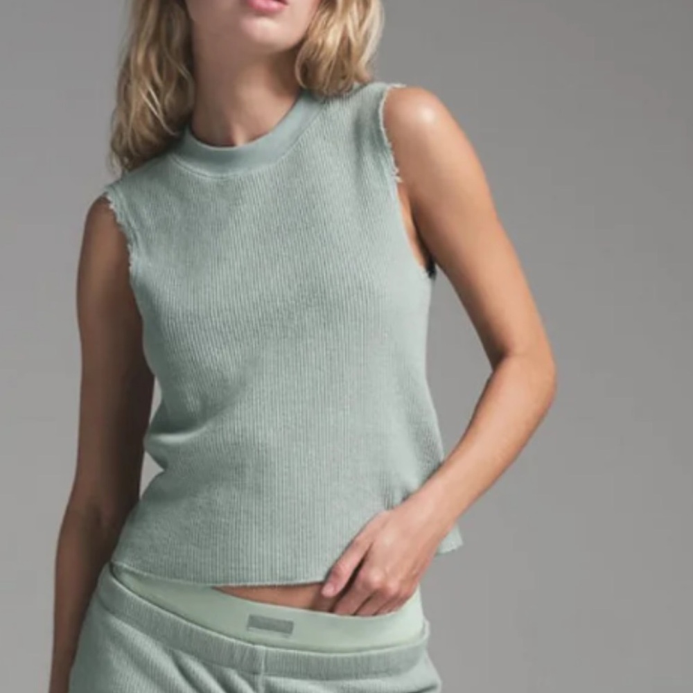 Skims Waffle Knit Vapor Top Heavy Waffle Tank Blouse NWT Rare